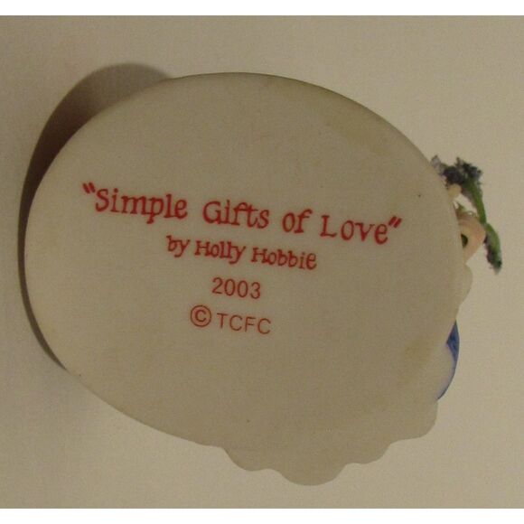 Holly Hobbie Simple Gifts of Love 2003 vintage ornament kitty cat in basket - Picture 7 of 9